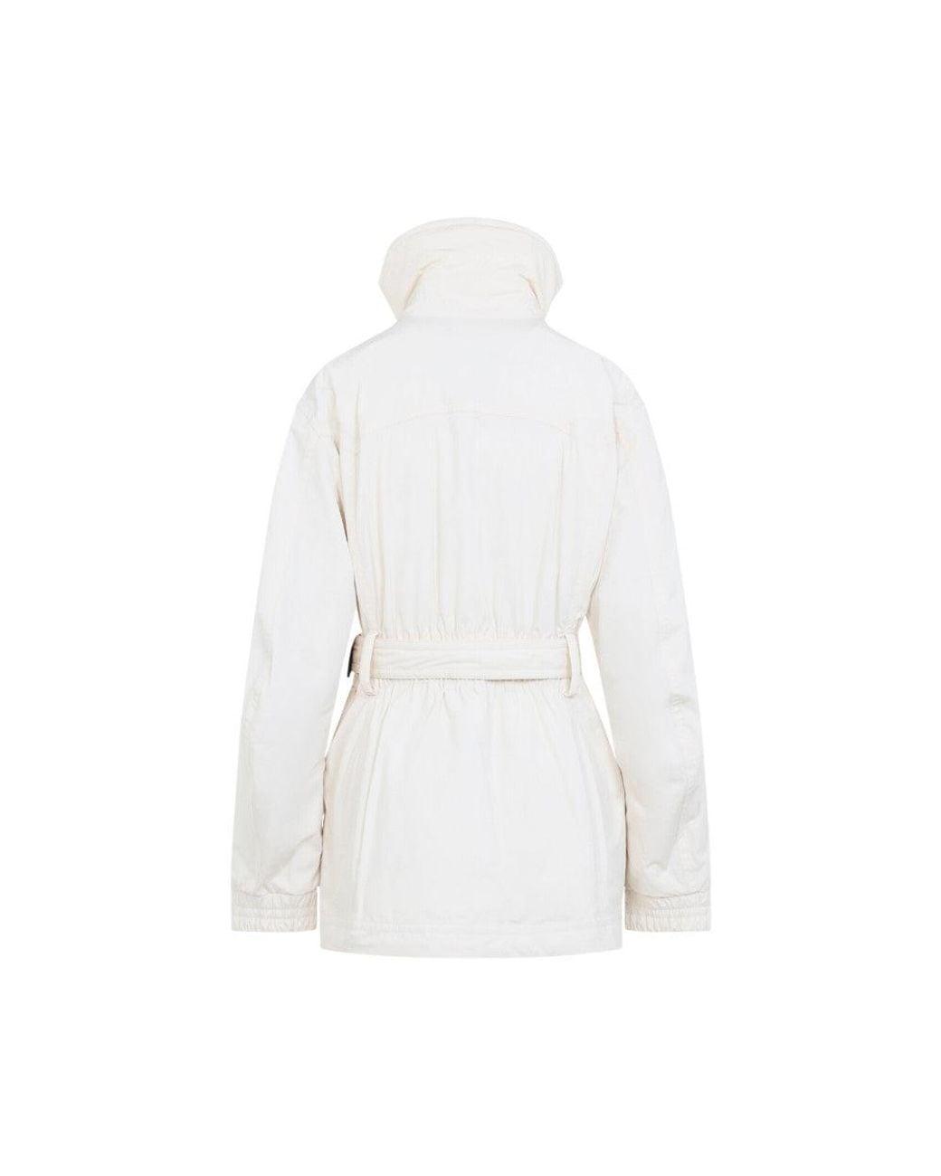 Moncler White Solid Hood Jacket