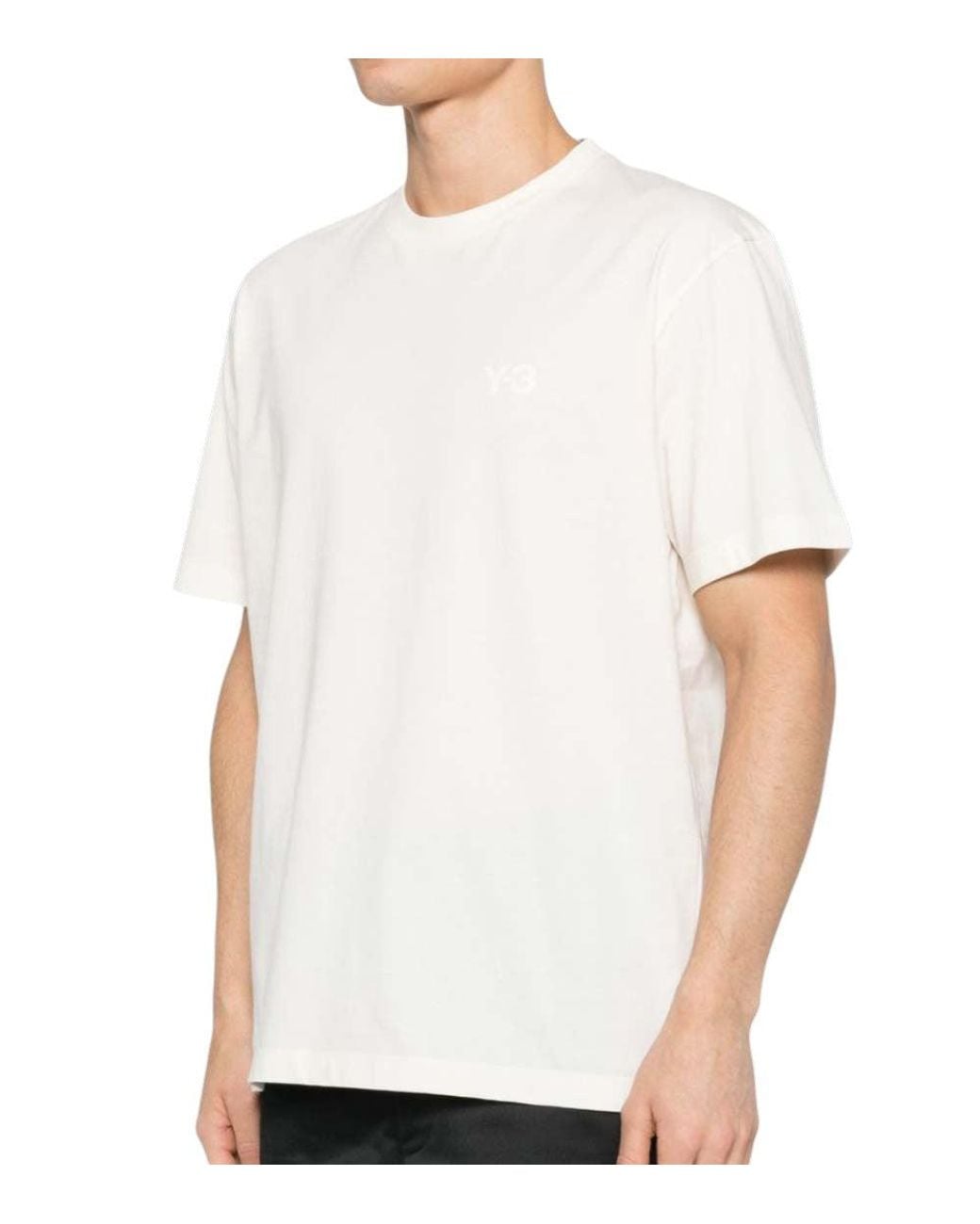 Y-3 White Crew Neck T-Shirt for men