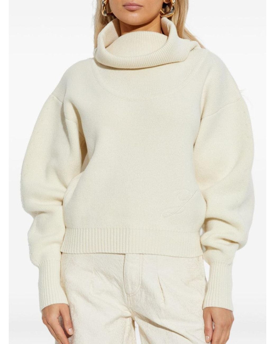 Jacquemus White High-Neck Sweater