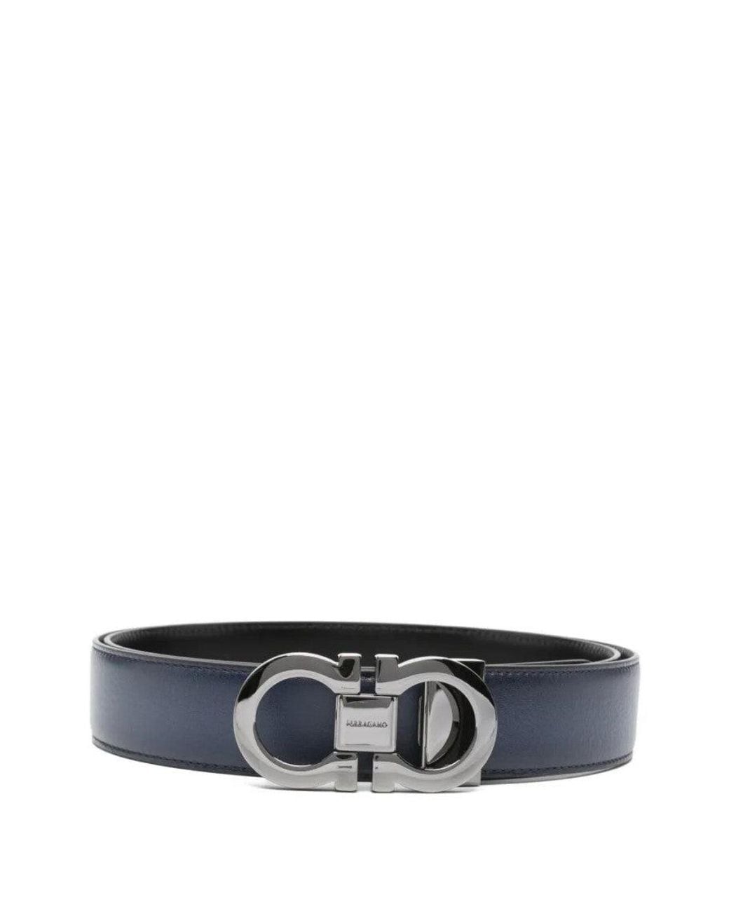 Ferragamo White Logo Buckle Solid Belt for men