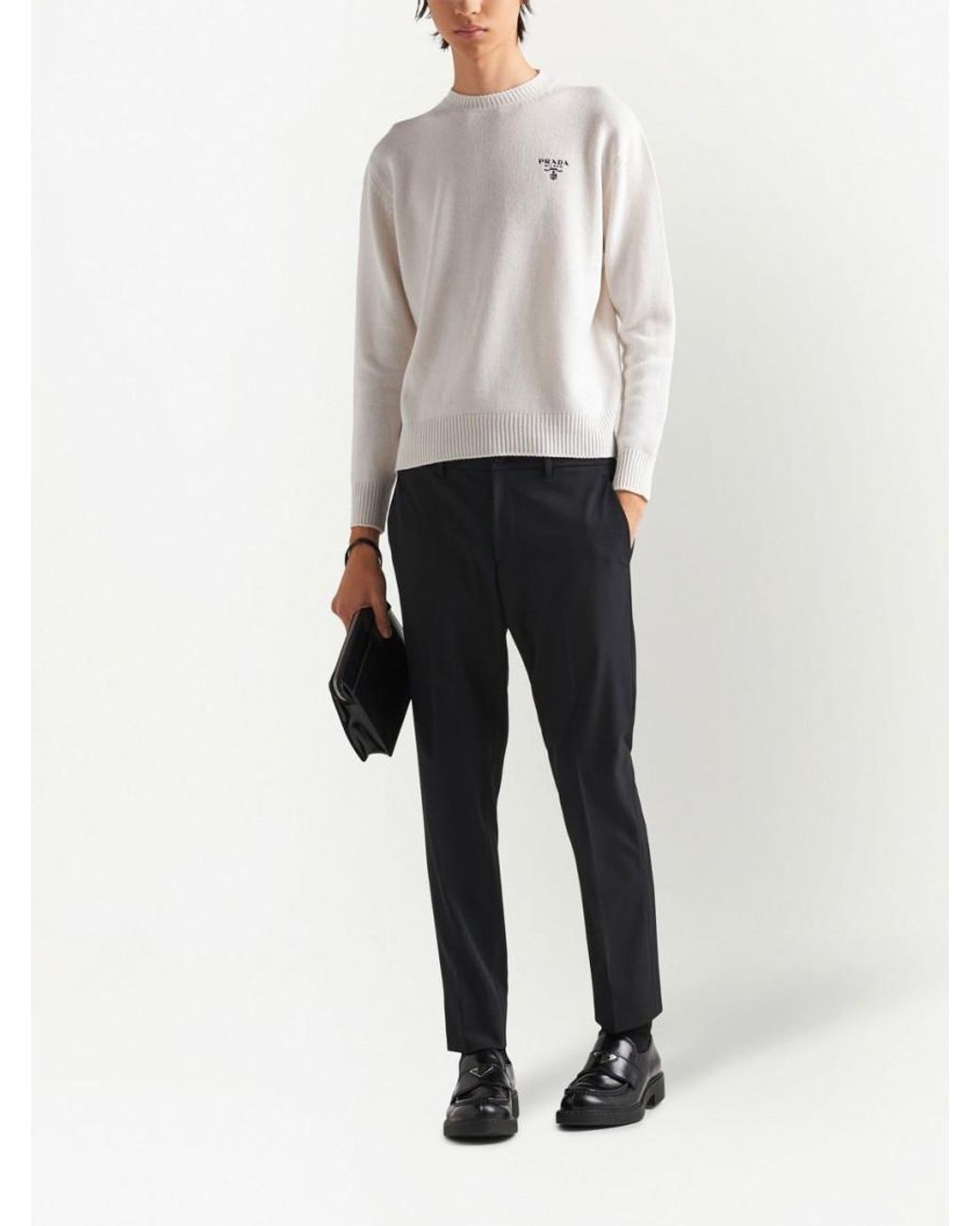 Prada Blue Tailored Slim-Fit Trousers for men