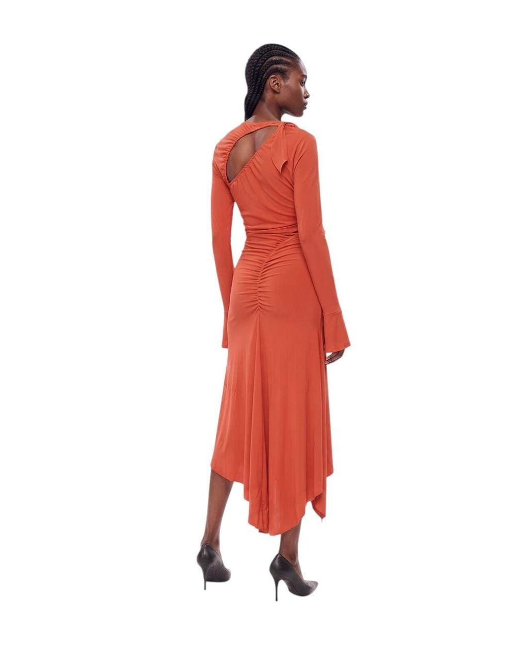 Victoria Beckham Red Round Neck Maxi Dress