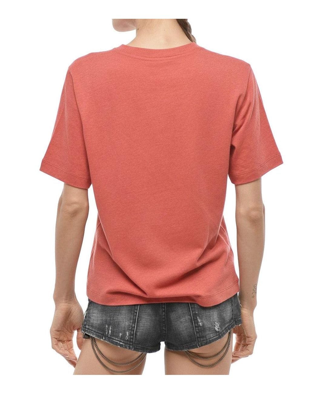 DSquared² Red Graphic Crew Neck T-Shirt