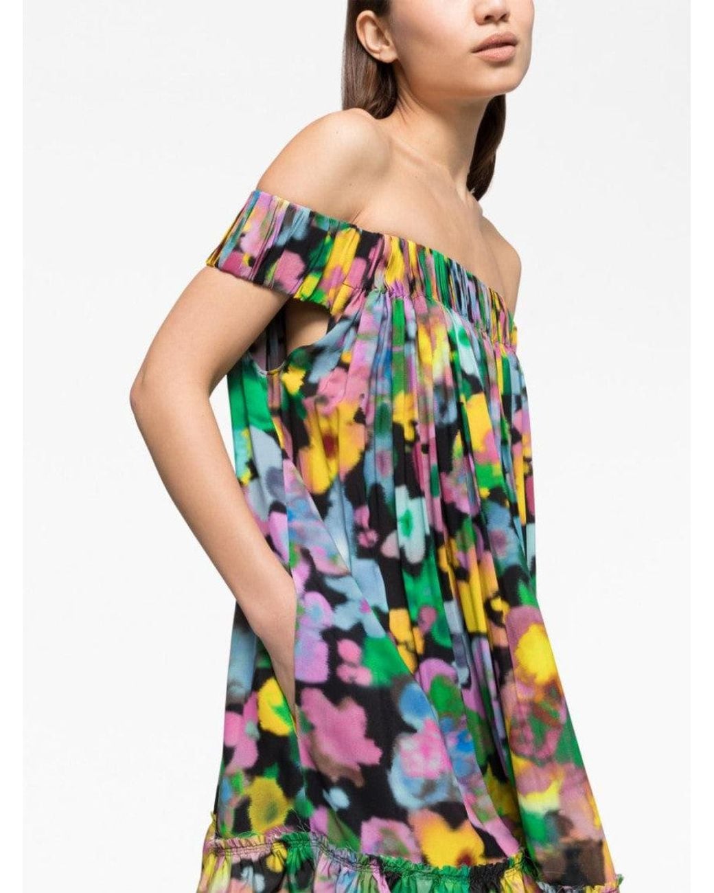 AZ FACTORY Multicolor Off Shoulder Midi Dress