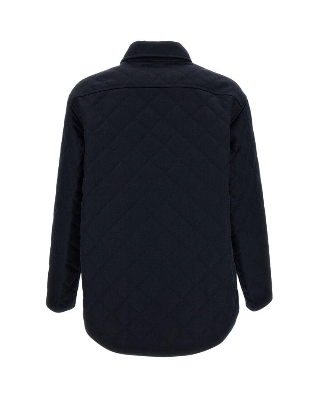 A.P.C. Blue Quilted Wool Blend Blouson Jacket With Classic Detailing for men