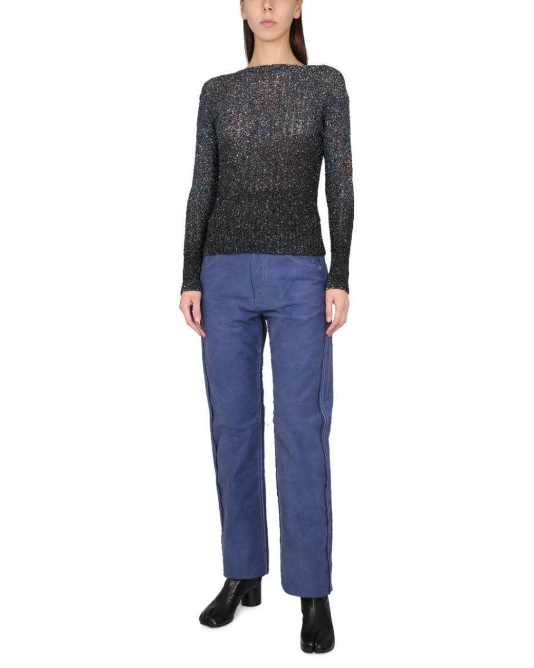 Maison Margiela Blue Straight Mid Rise Jeans