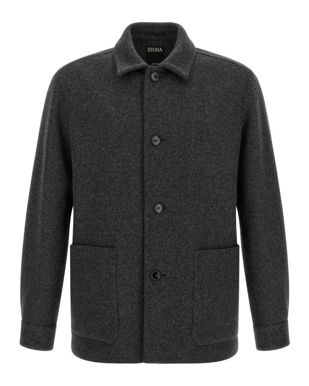 Zegna Black Jersey Overshirt for men