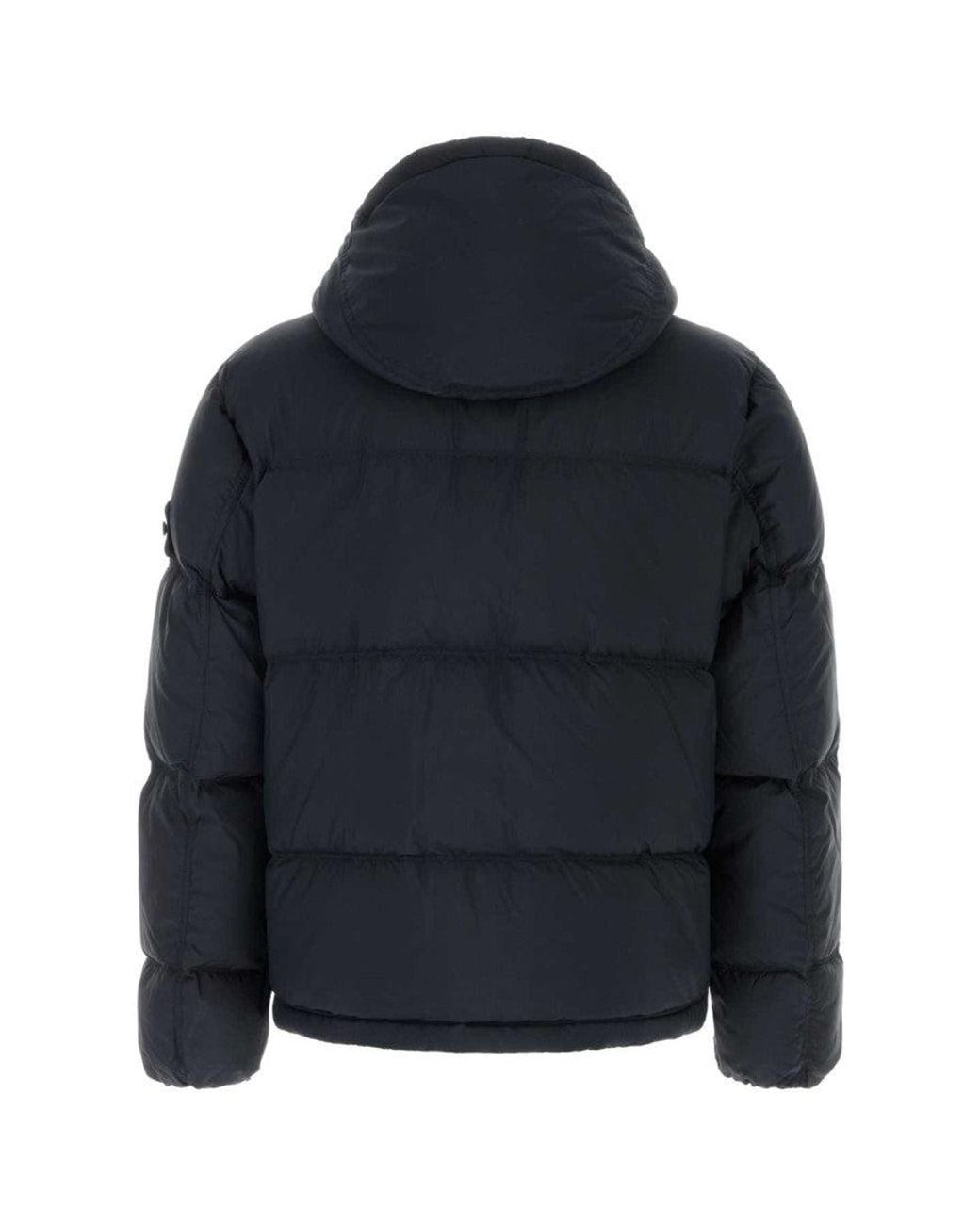 Stone Island Blue Nylon Down Jacket for men
