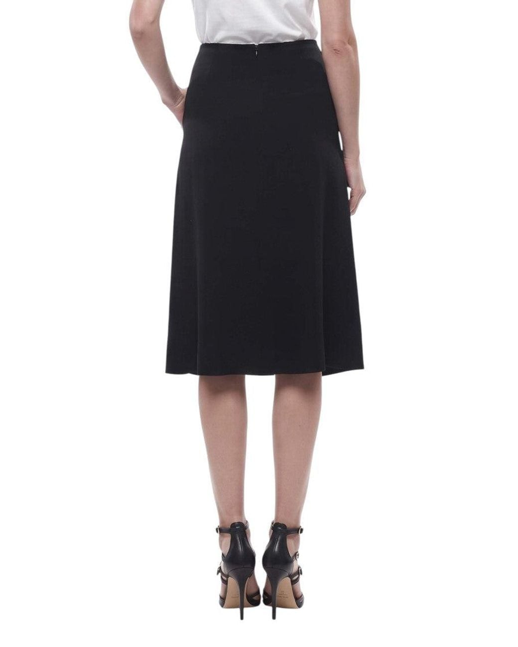 Stella McCartney Black Floral Midi Skirt