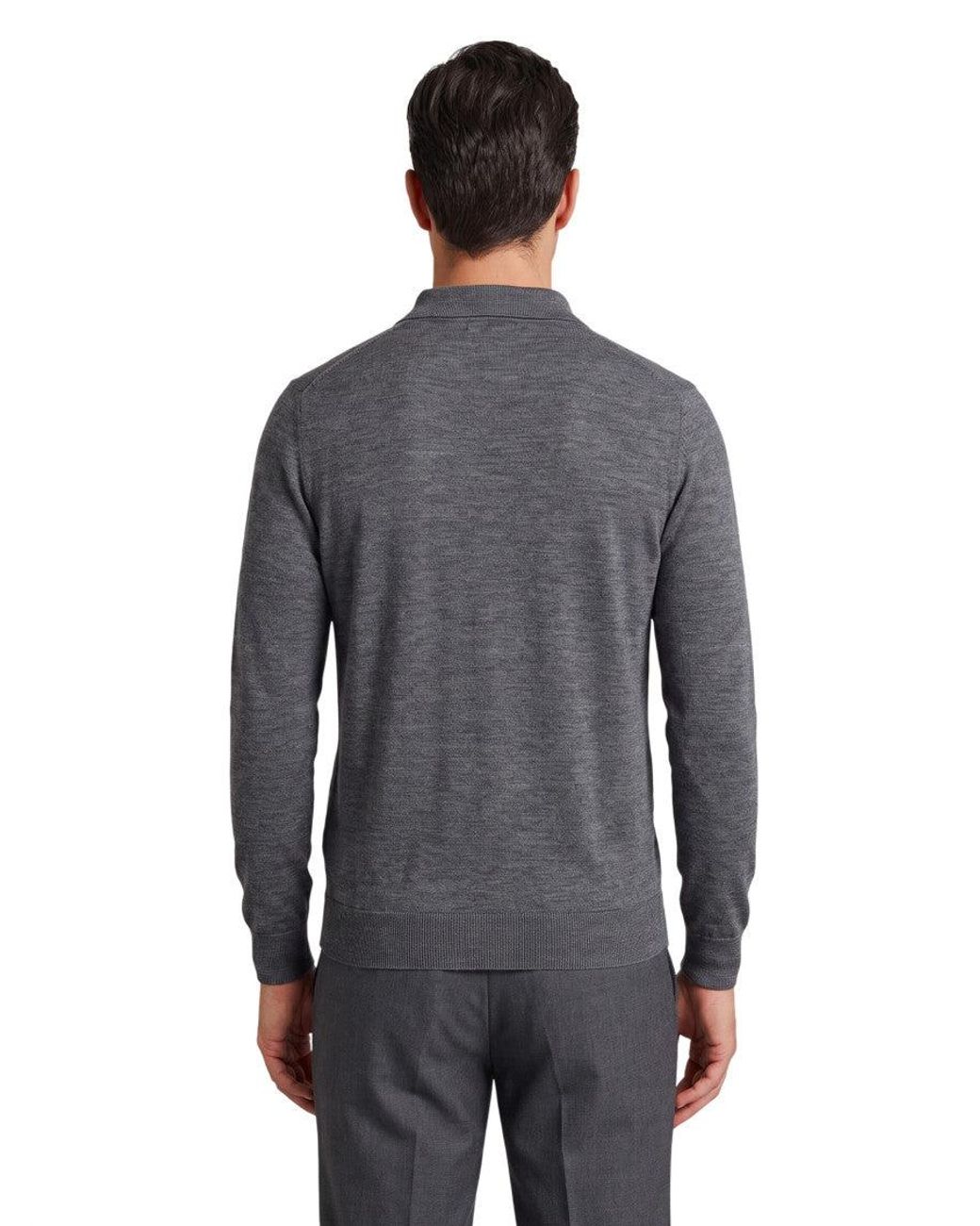 John Smedley Blue Dark Polo Sweater for men