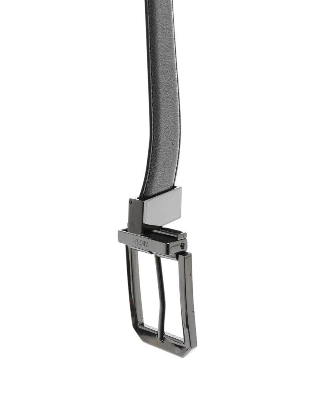 Zegna White Carryover Solid Formal Belt for men