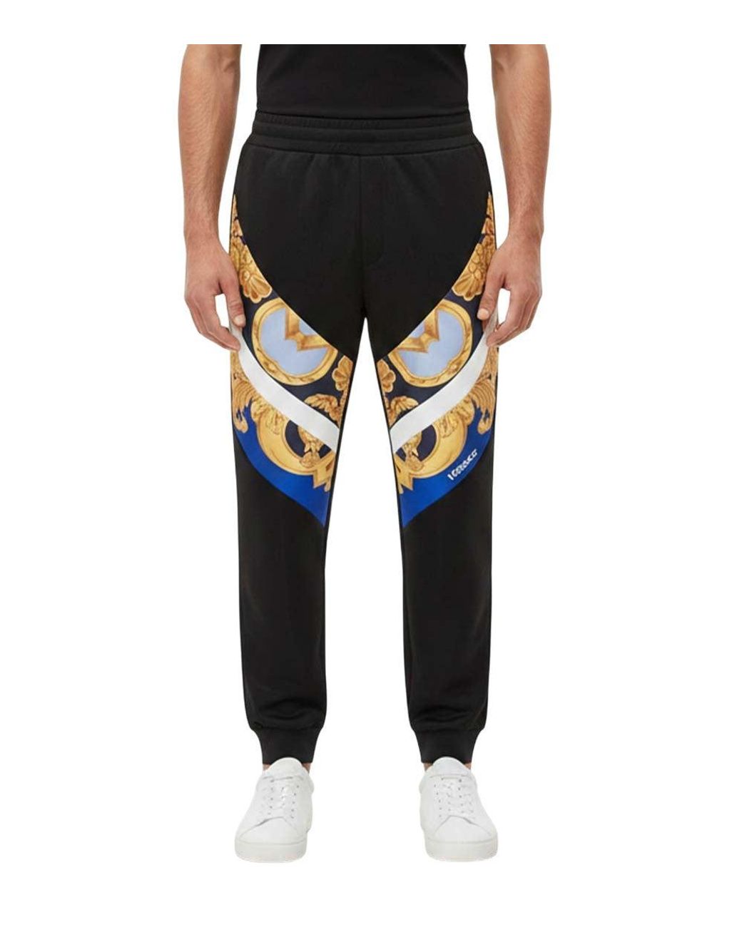 Versace Black Regular Track Pants for men