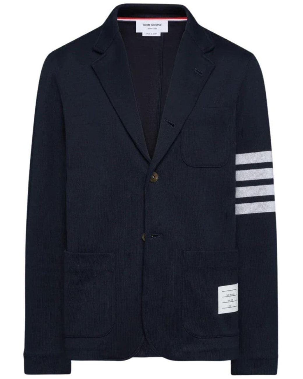 Thom Browne Blue Notched Lapel Blazer for men