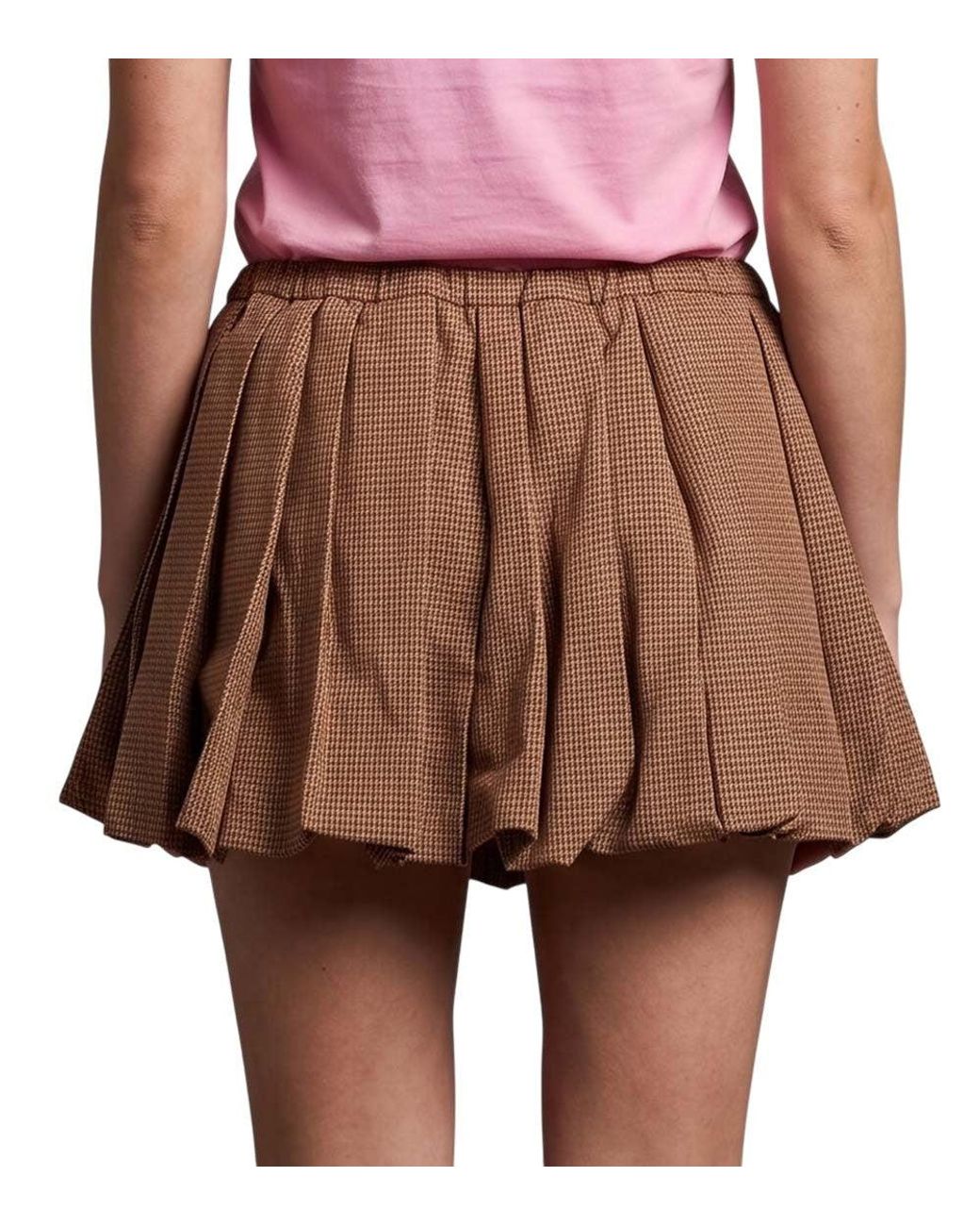 Miu Miu Brown Checks Mini Skirt