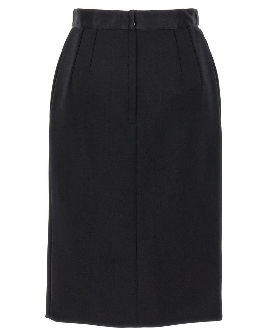 Dolce & Gabbana Black Wool Pencil Skirt