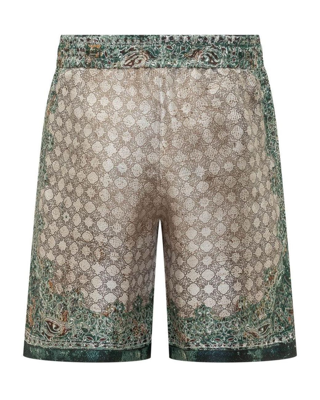 Amiri Gray Paisley Print Shorts for men
