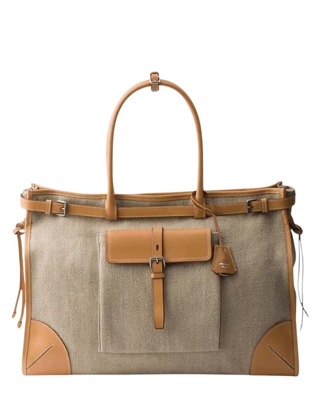 Prada Brown Natural Bonnie Large Tote for men
