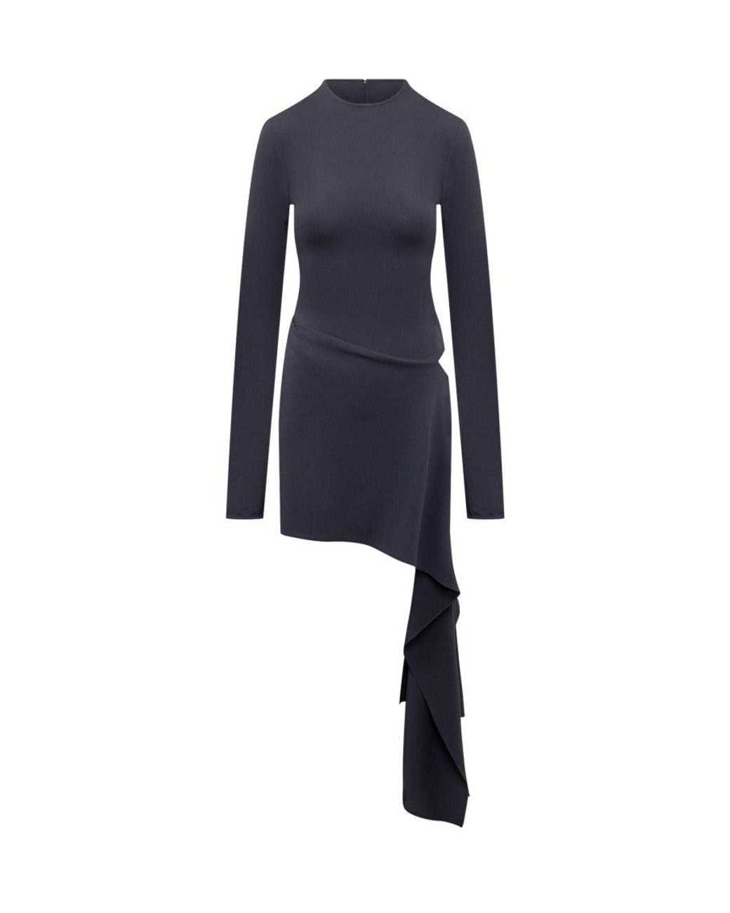 The Attico Blue Round Neck Midi Dress