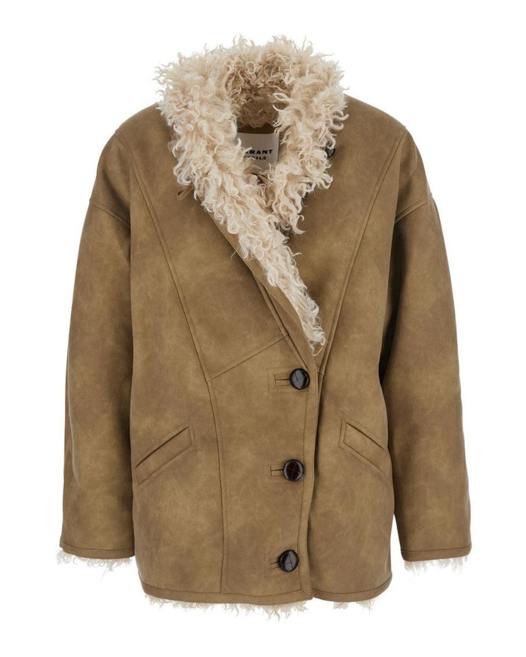Isabel Marant Natural Solid Shawl Neck Jacket