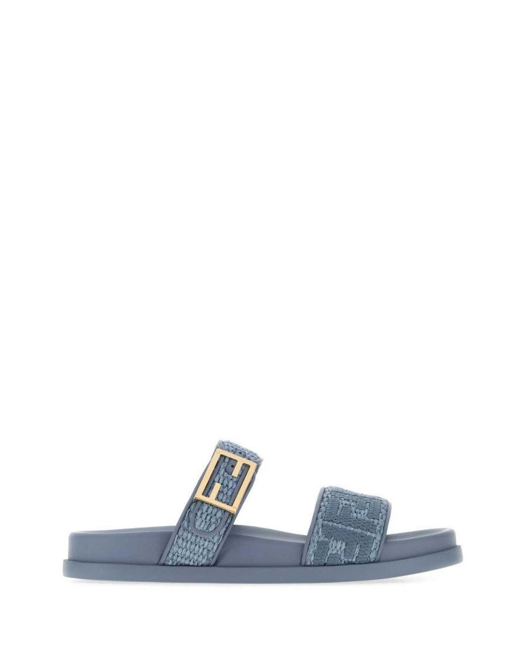 Fendi Blue Logo Sandals