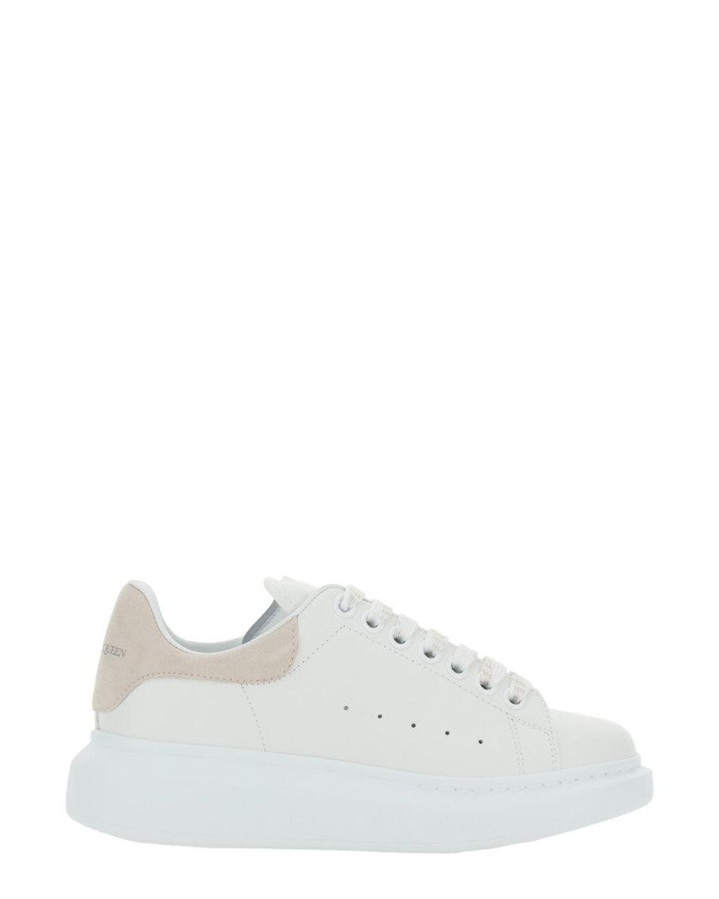 McQueen White Lace Up Sneakers