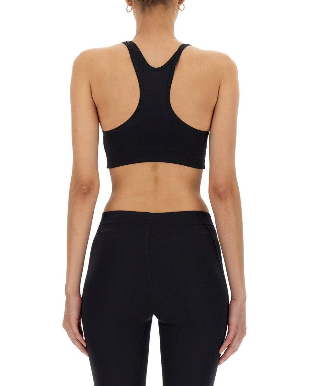 Jil Sander Black Logo Scoop Neck Top