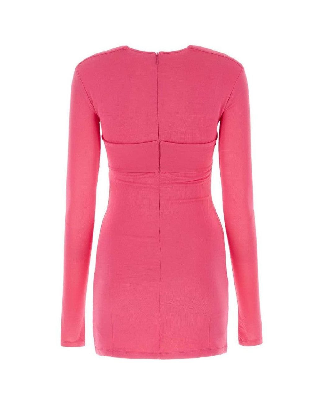 Ambush Pink Fuchsia Stretch Viscose Mini Dress