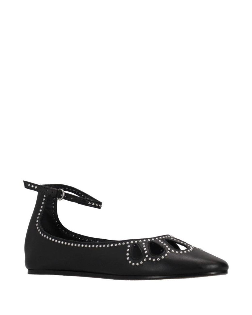 Isabel Marant Black Ankle Strap Ballet Flats