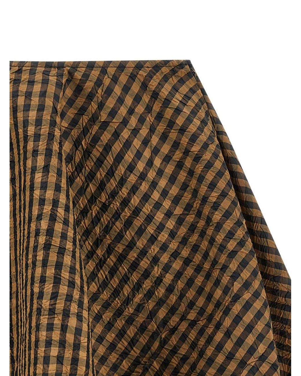 Ganni Brown 'Crinckled Taffetà' Skirt