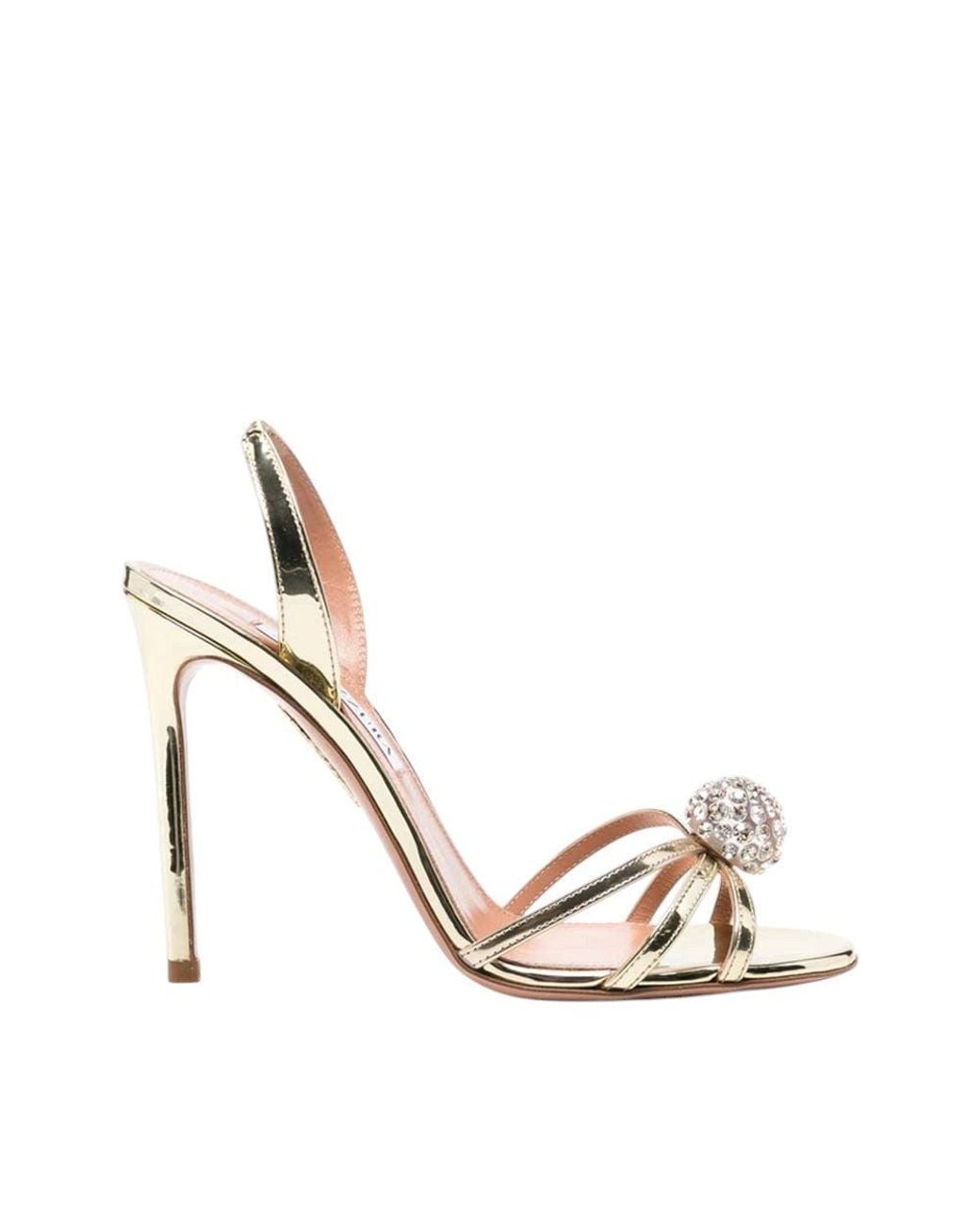 Aquazzura Metallic Embellished Crystal Heels
