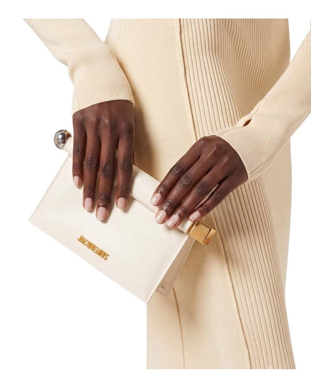 Jacquemus Natural Light Ivory Rond Carre Clutch