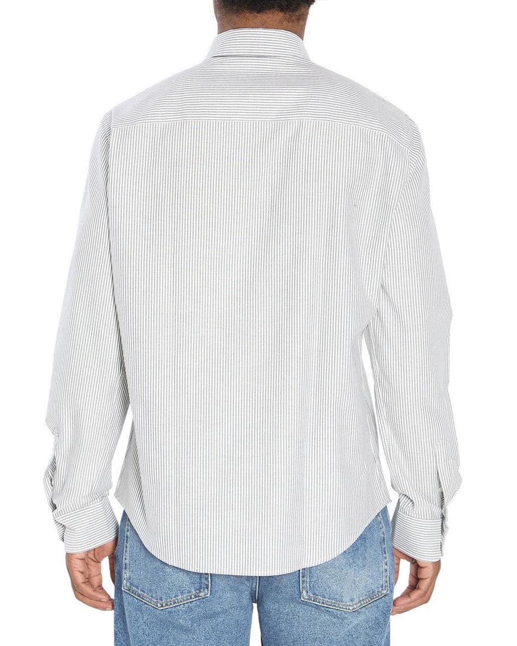 AMI White Striped Regular Shirt for men