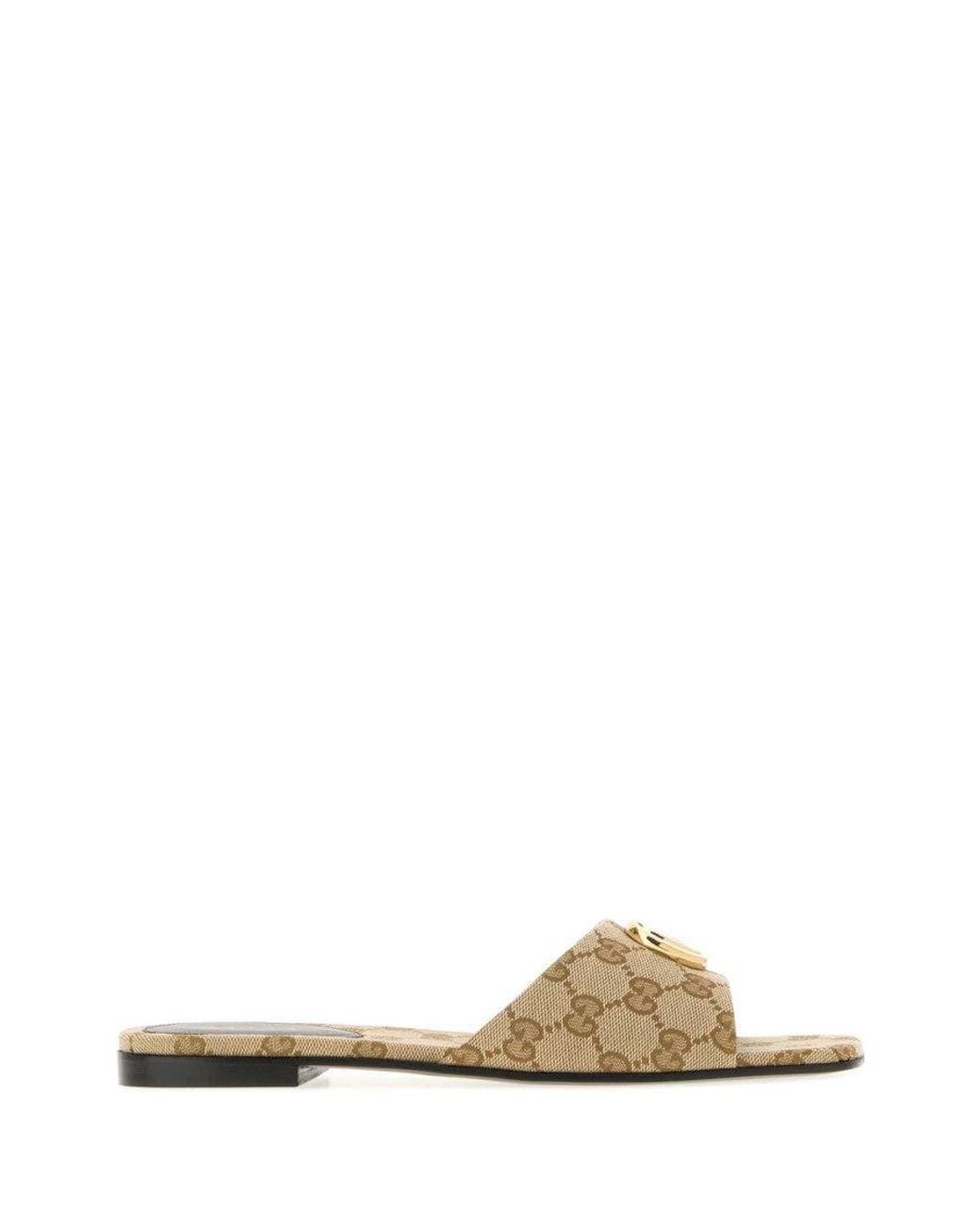 Gucci Natural Logo Sandals