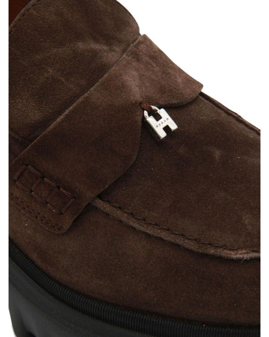 Hogan Brown Solid Loafers