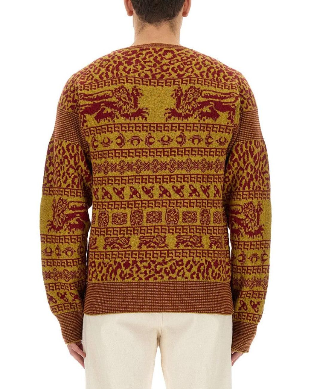 Vivienne Westwood Brown Slim Fit Lion Print Shirt for men