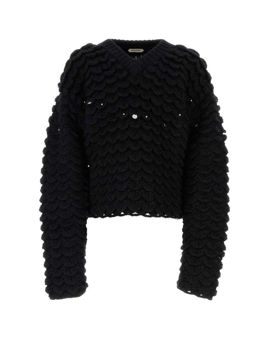 NAMACHEKO Black Wool Blend Sweater for men