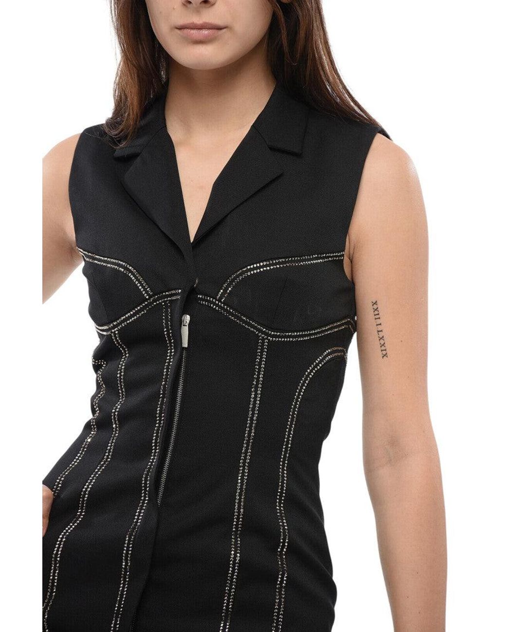 Off-White c/o Virgil Abloh Black Notched Lapel Mini Dress