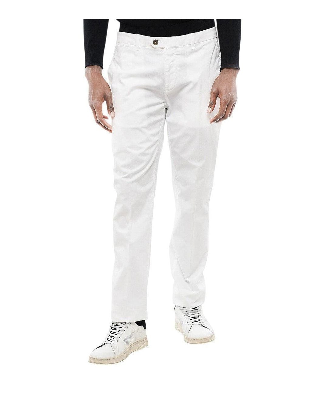 Corneliani White Regular Chino Pants for men