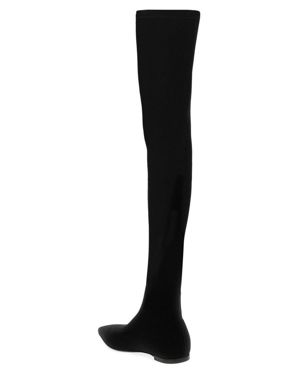 Dolce & Gabbana Black Cuissard Jersey Boots