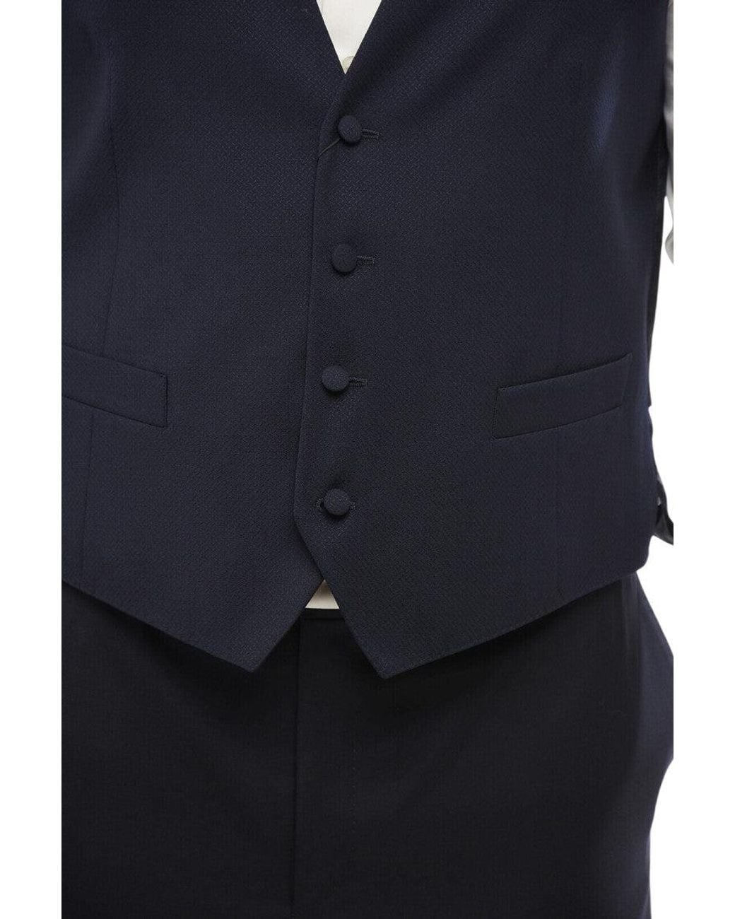 Corneliani Blue Tailored V Neck Waistcoat for men