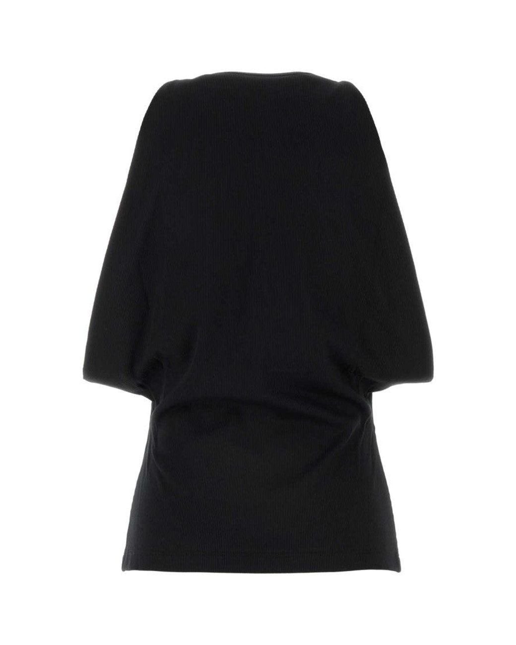 McQueen Black Draped Armhole Top
