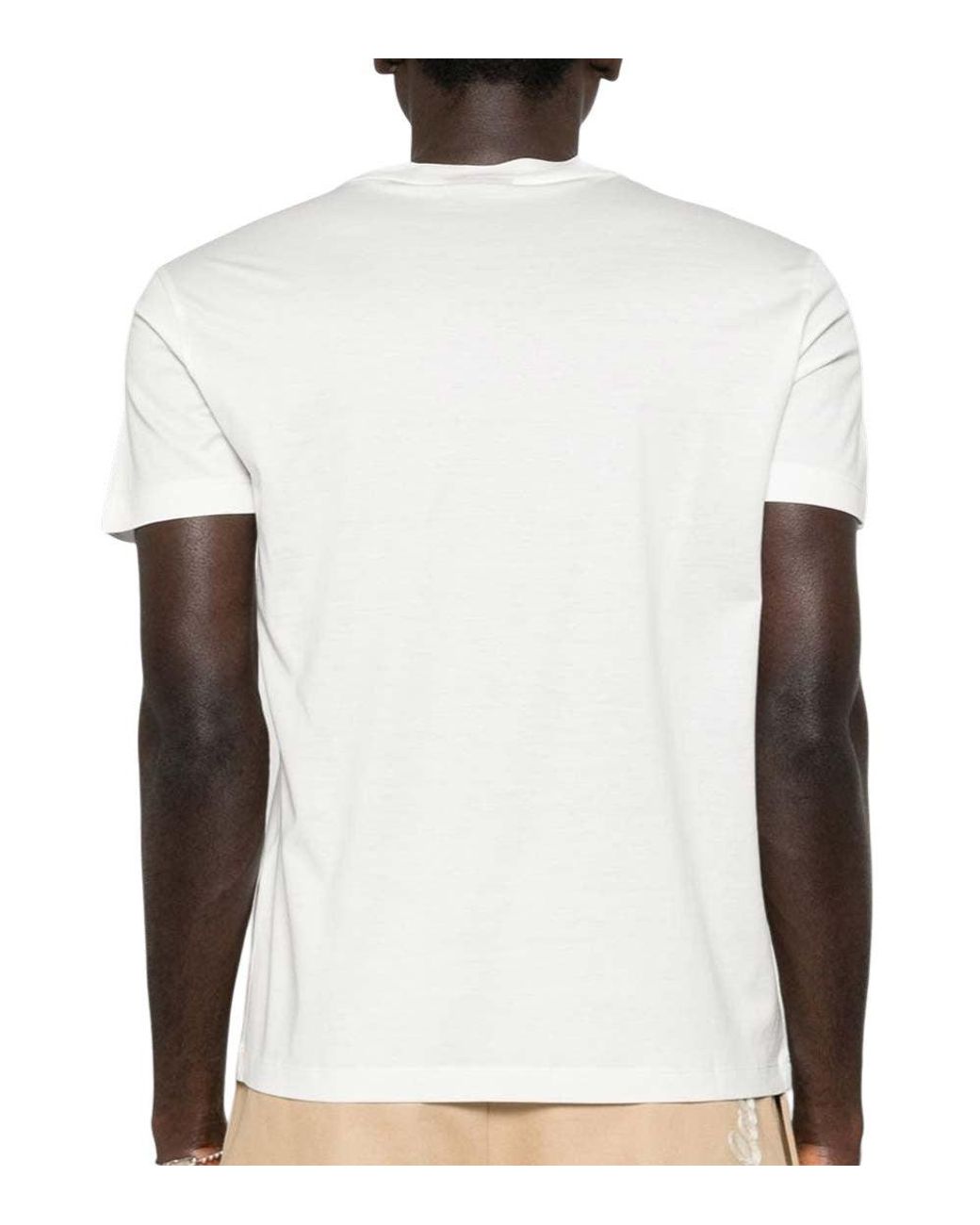 Emporio Armani White Solid Crew Neck T-Shirt for men