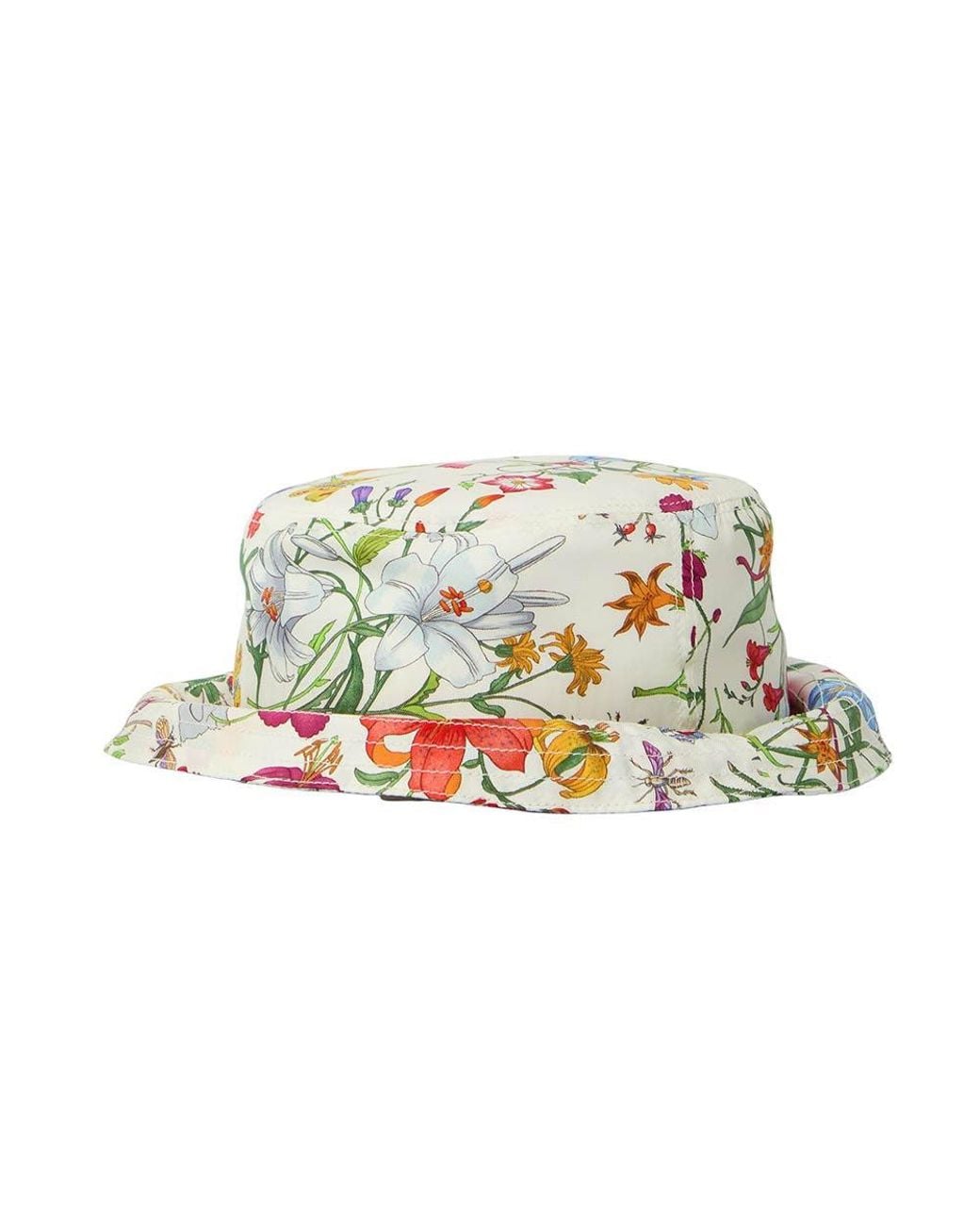 Gucci White Floral Bucket Hat