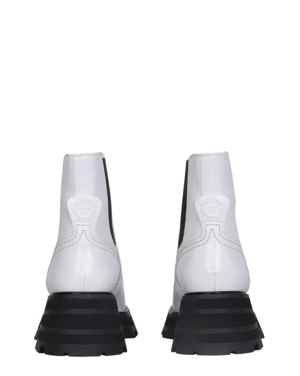 McQueen White Leather Boots