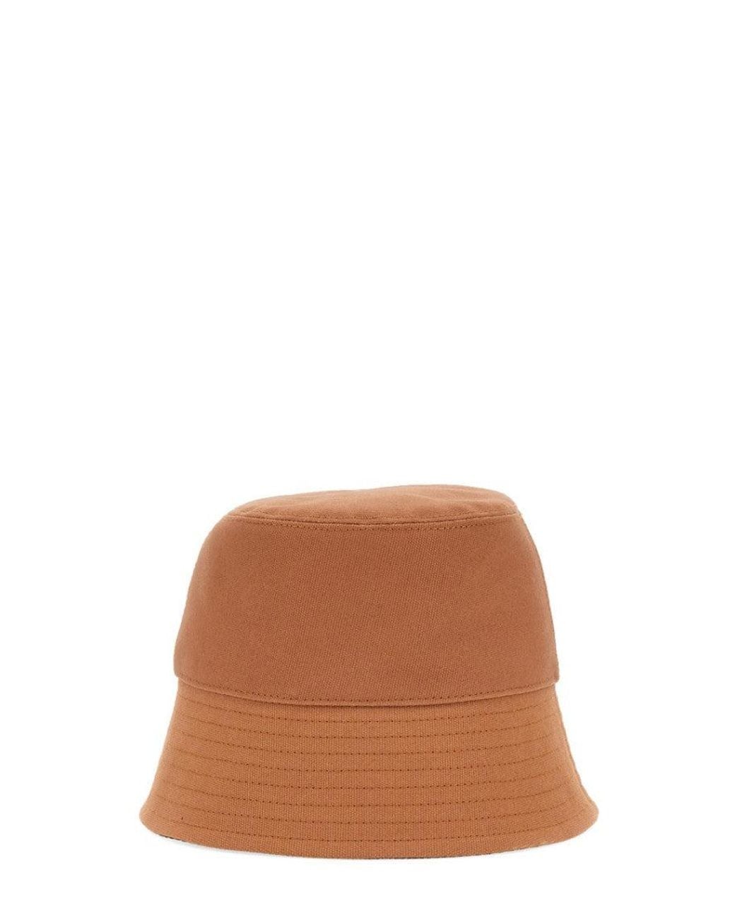 Stella McCartney Brown Camel Logo Bucket Hat