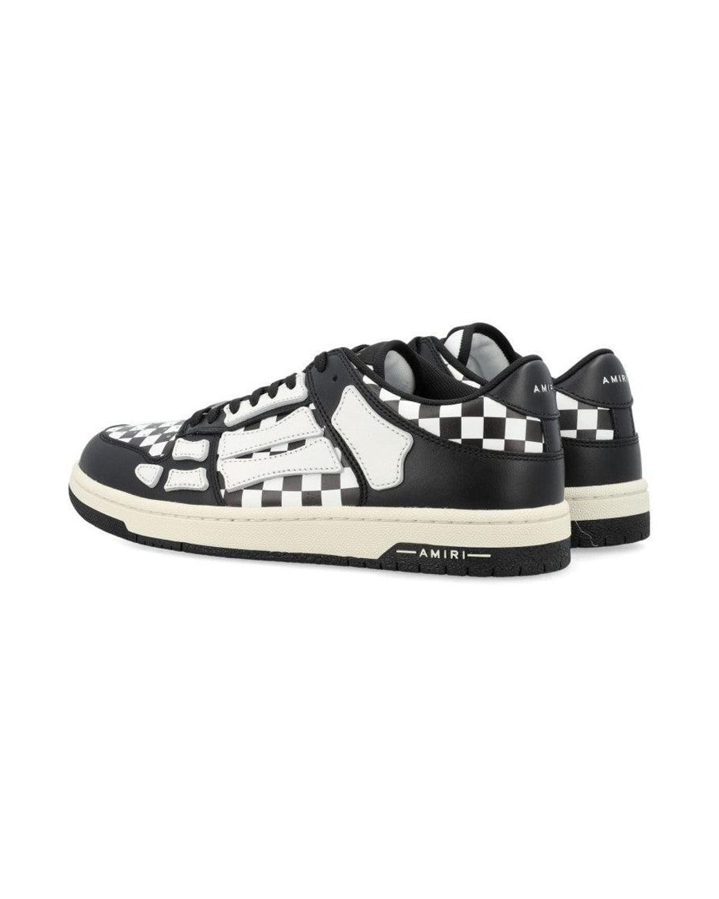 Amiri White Checkered Low Top Sneakers for men