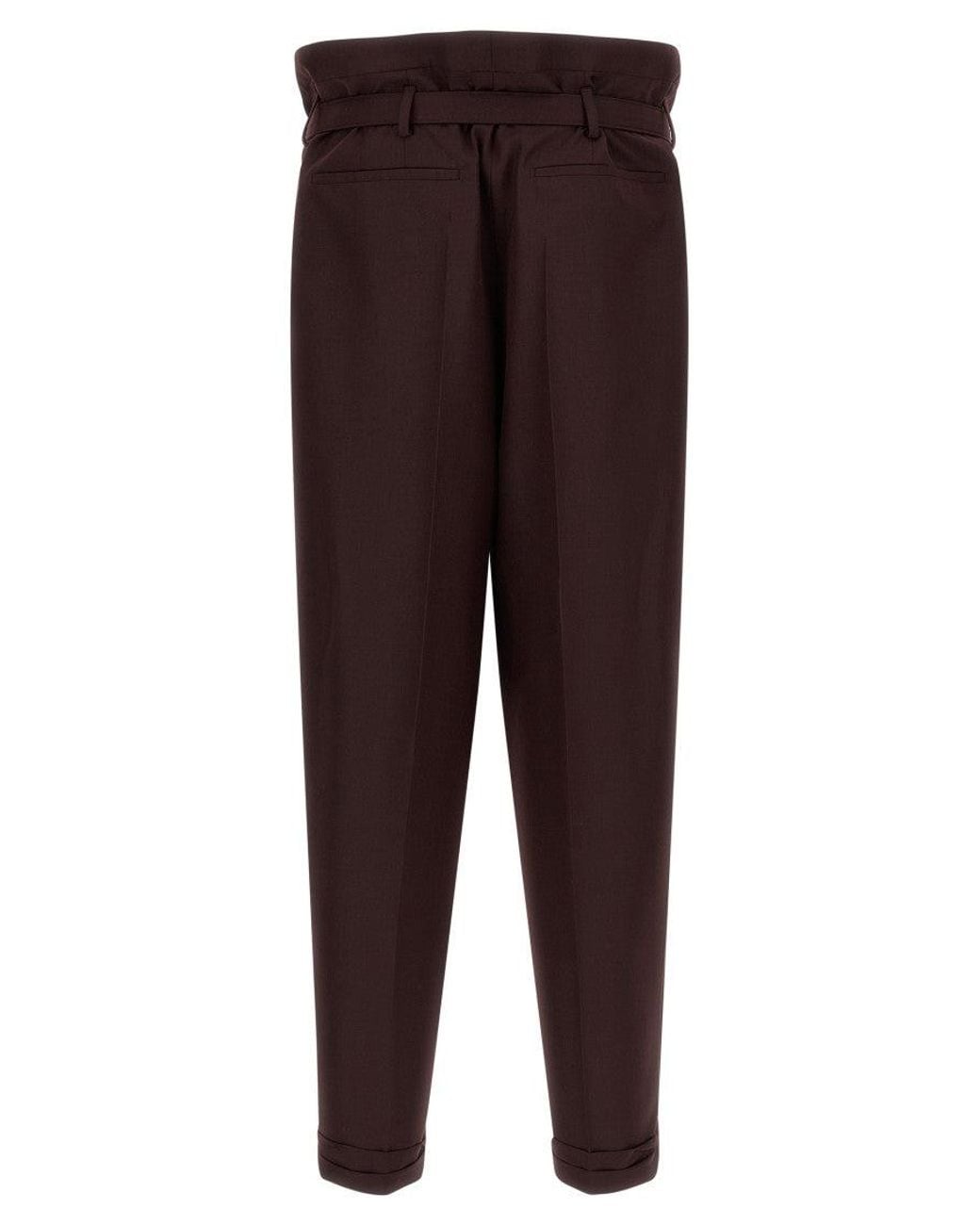 Saint Laurent Brown Dark Slim Pleated Pants for men