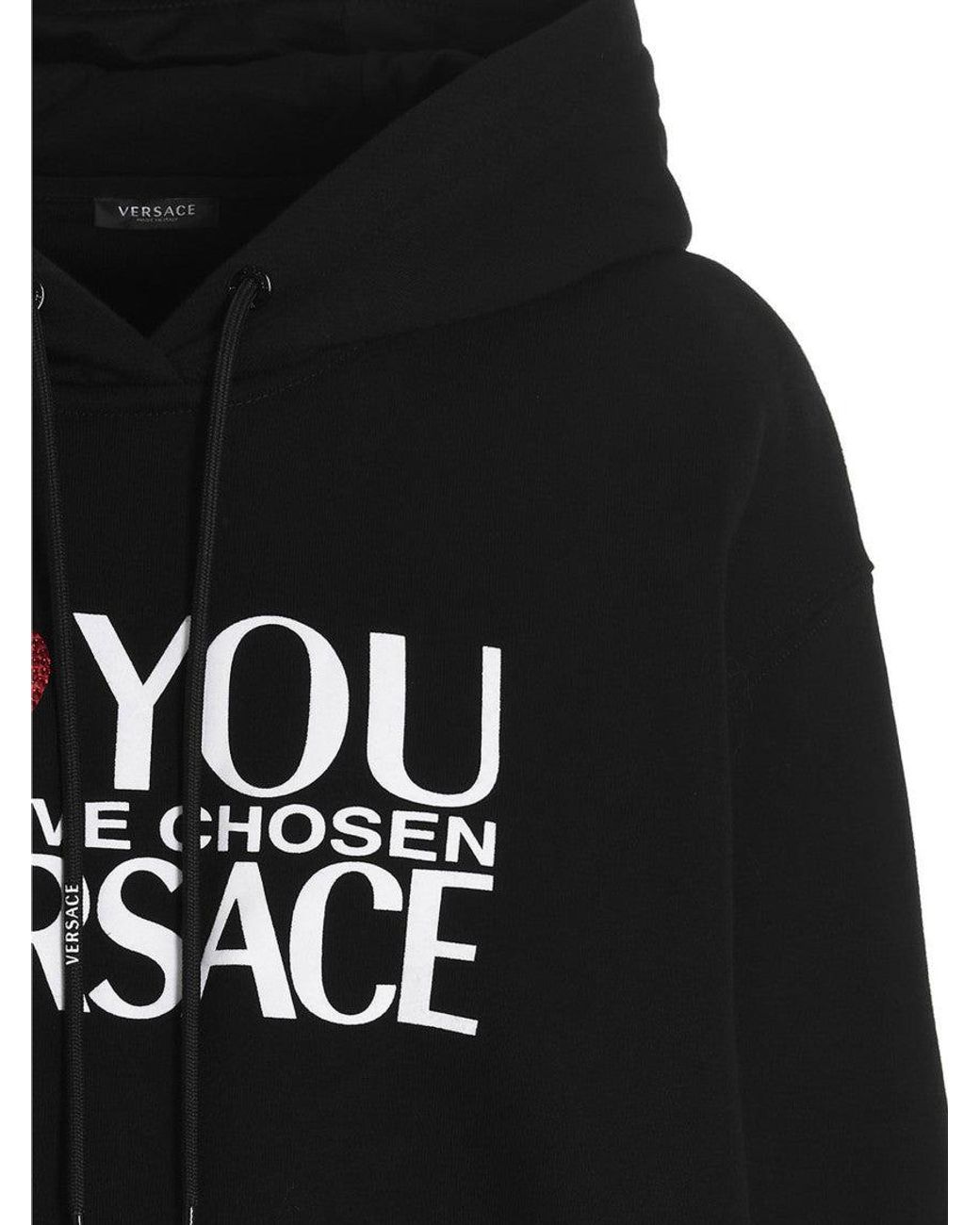 Versace Black Graphic Hood Sweatshirt