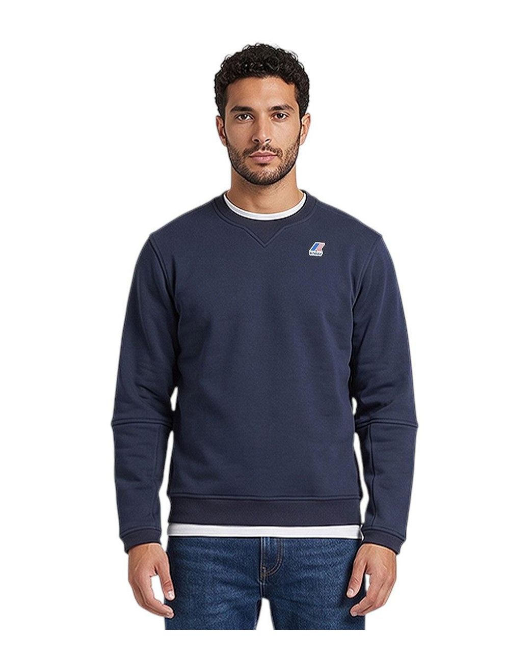 K-Way Blue Crew Neck Sweatshirt for men