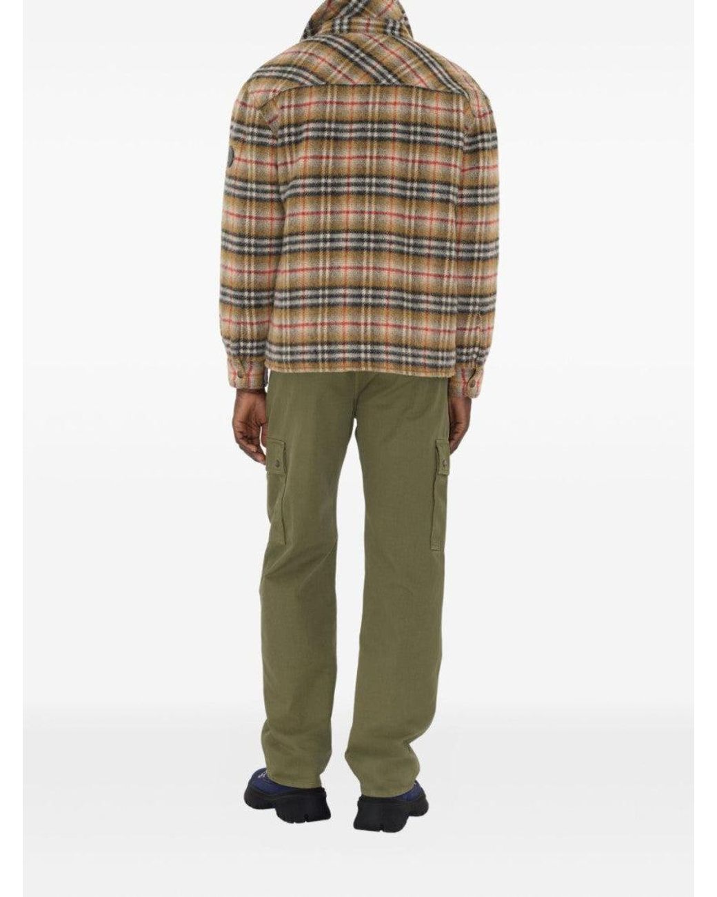 Burberry Brown Check Wool Overshirt for men